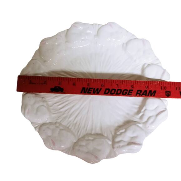 White and Pink Serving Platter Plate 10" Decorative Bunny Rabbit Decor Rare - Picture 7 of 10